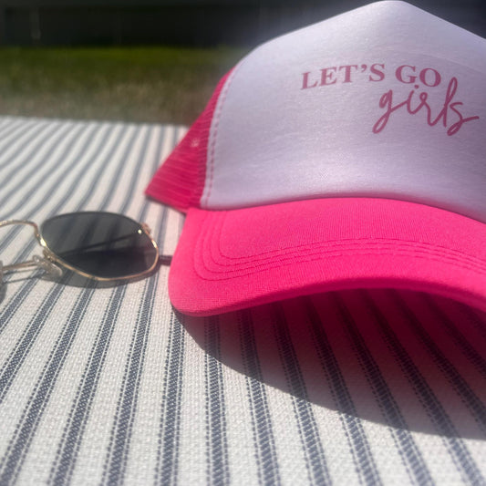 Let's Go Girls Custom Trucker Hat, Cute Hats, Trendy Trucker Hats, Custom Hats