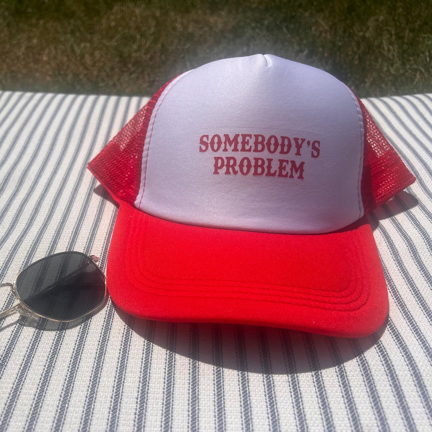 Somebody's Problem Custom Trucker Hat, Cute Hats, Trendy Trucker Hats, Custom Hats