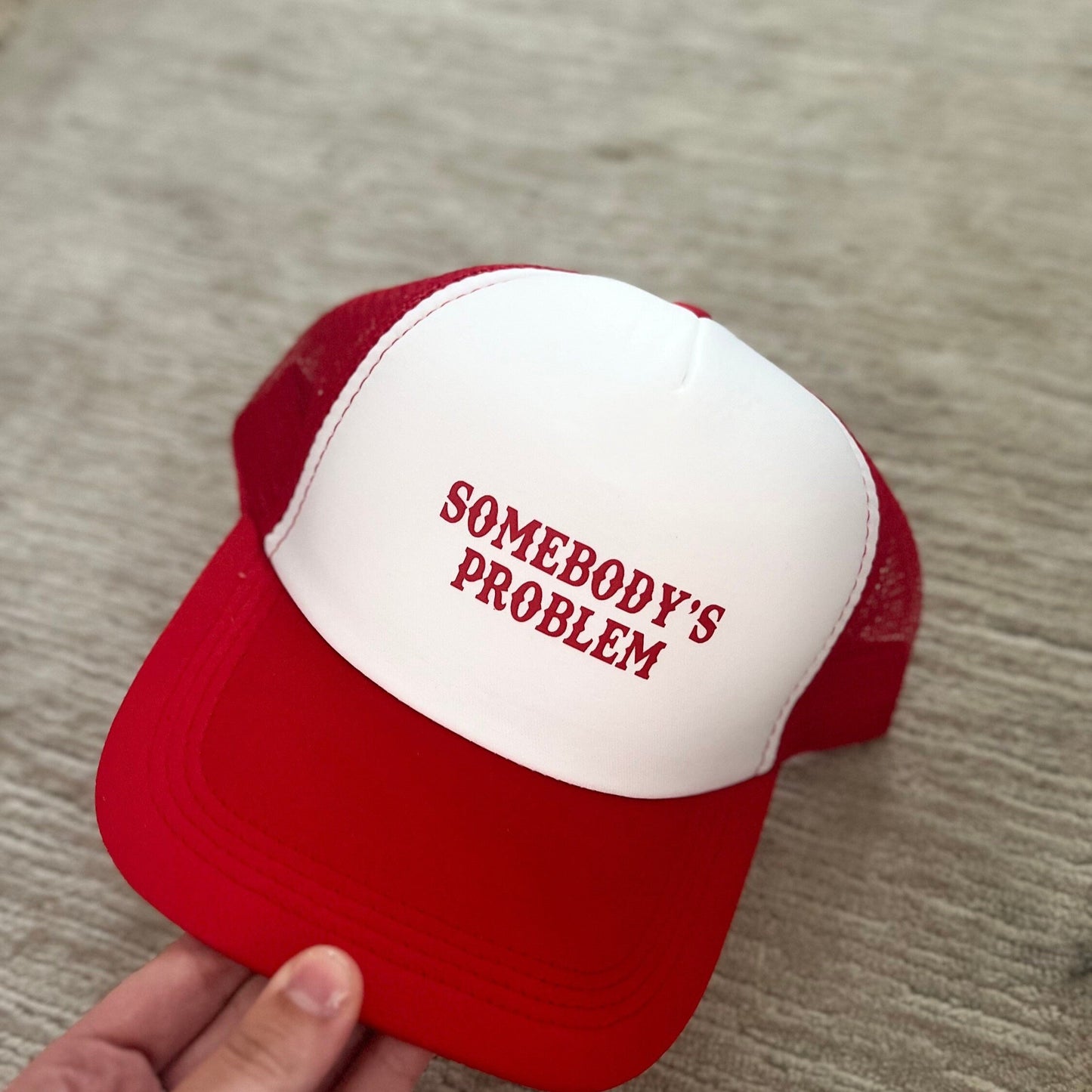 Somebody's Problem Custom Trucker Hat, Cute Hats, Trendy Trucker Hats, Custom Hats