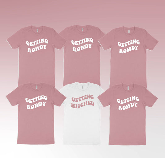 Getting Hitched Bachelorette Party Shirts