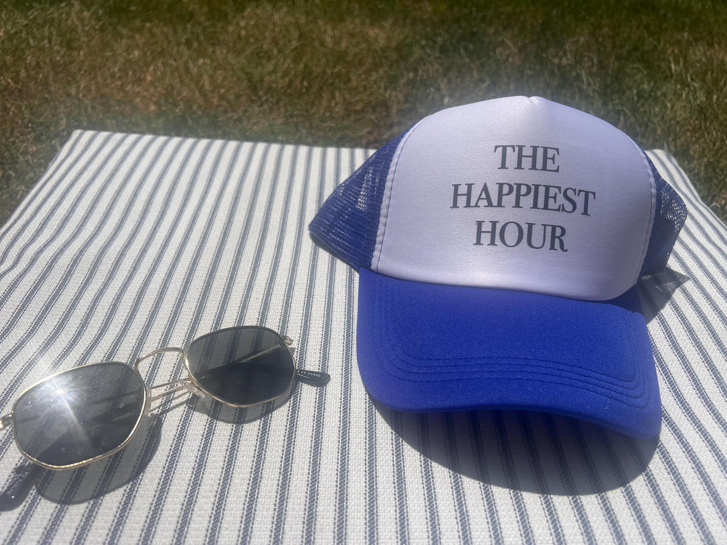 The Happiest Hour Trucker Hat, Cute Hats, Trendy Trucker Hats, Custom Hats